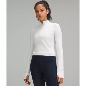 Lululemon Define Cropped Jacket White Nulu 1/4 zip, size 4, EUC